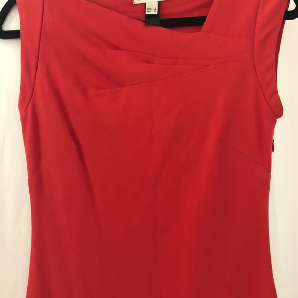 Mango Suit Dress, A-Symmetrical Neck, Sleeveless Bodycon Midi, Coral, XS - Picture 3 of 11